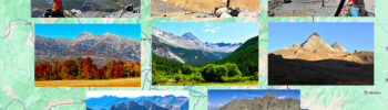 Montage avec des photos des sommets de plus de 3000m dans les Alpes du Sud et les Ecrins