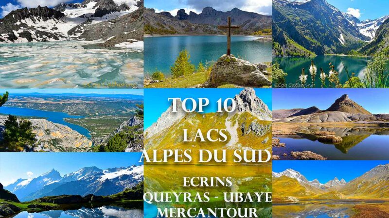 Diverses photos des lacs de montagnes dans les Alpes du Sud
