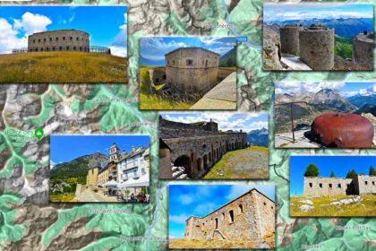 montage photos des plus belles randos pour les forts de Briançon avec une carte