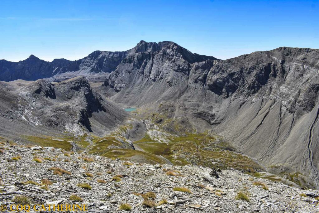 Panorama sur le Mont Pelat et le lac du Cimet