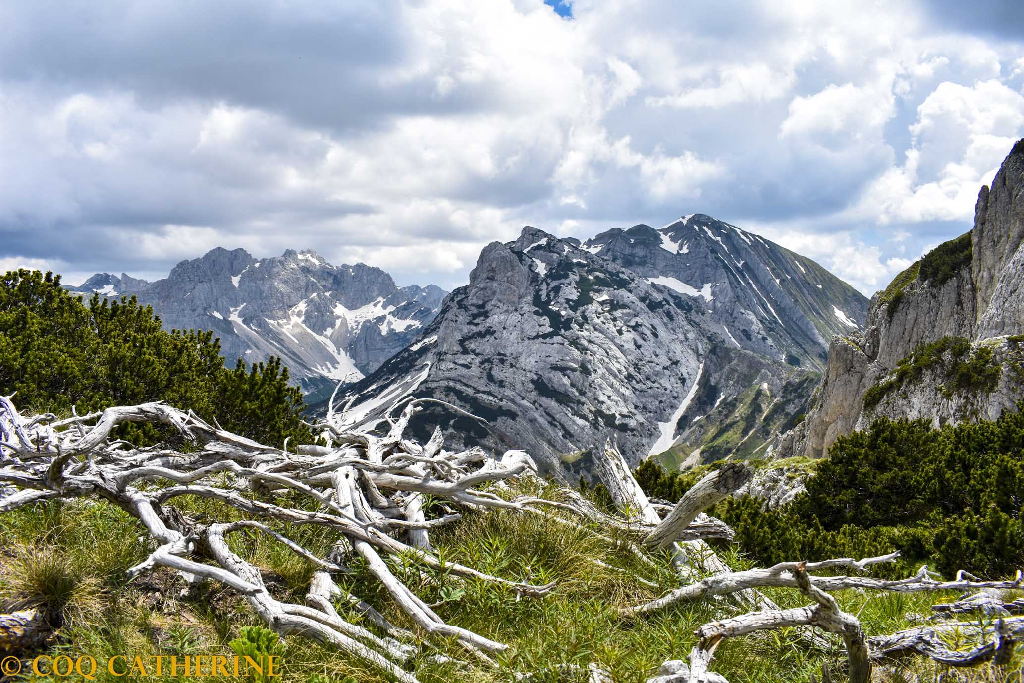 Montagnes des Durmitor au Montenegro avec le Bobotov Kuk et le sommet de Prutas